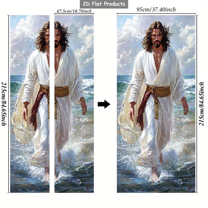 1pc 76.96x199.9cm Jesus Christian Themed Stickers