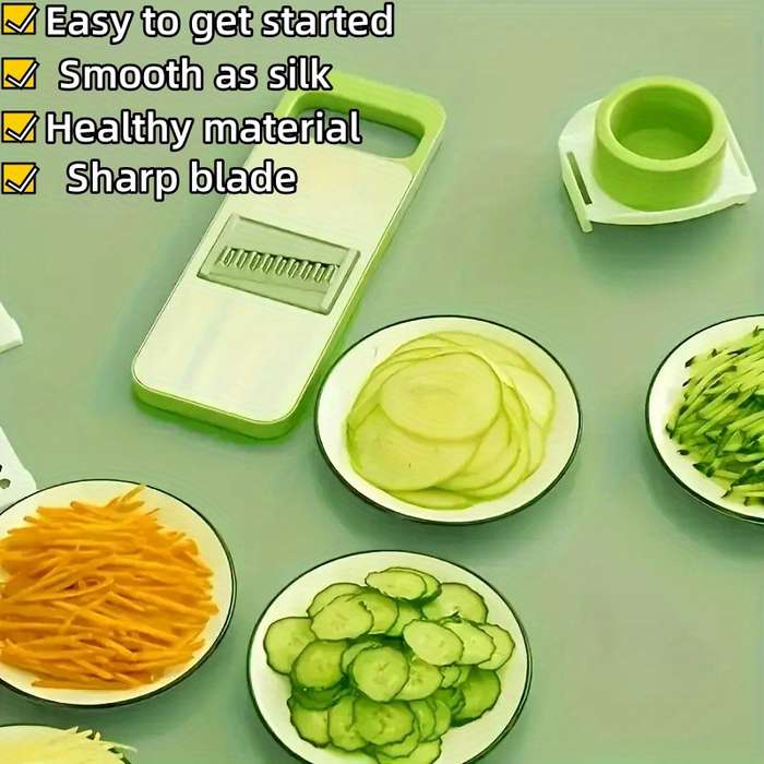 7pcs Professional Grade Kitchen Tools Stainless Steel Slicer with Replaceable Blade Thick and