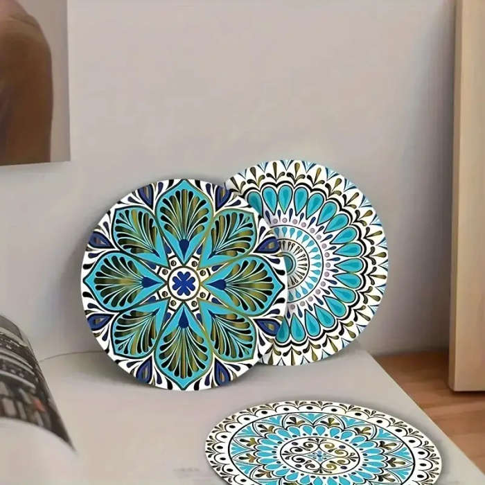 6pcs Floral and Geometric Patterns 10.01x10.01cm, Suitable for Coffee Enthusiasts