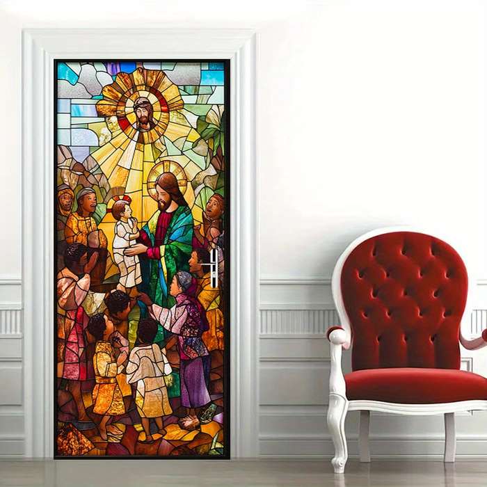 1pc 76.96x199.9cm Jesus Christian Themed Stickers