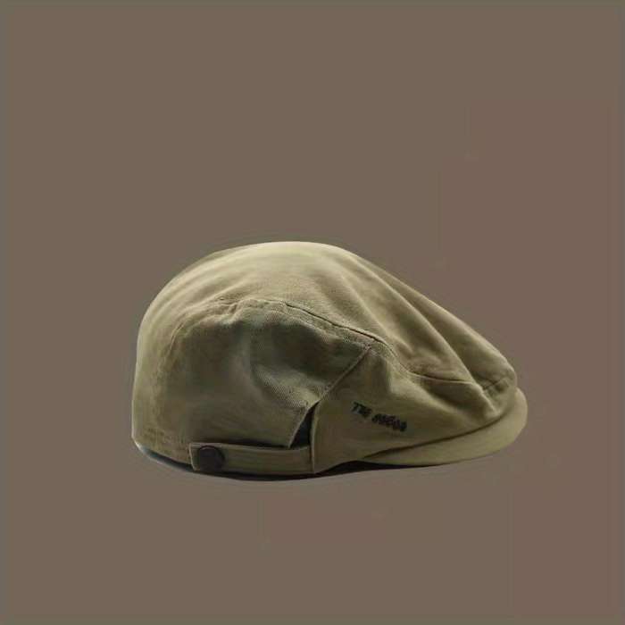 1pc GULESWY Men's Retro British Style Beret Versatile Japanese-Inspired Simple Forward Peaked