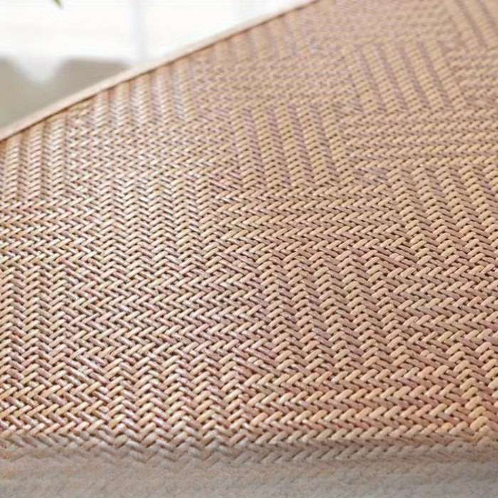 1piece Artificial Jade Rice Straw Mat Double Sided Cooling Pad Width 30x Length 30