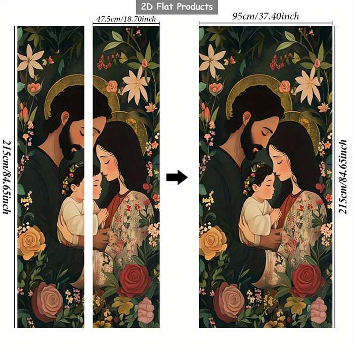 1pc 76.96x199.9cm Jesus Christian Themed Stickers