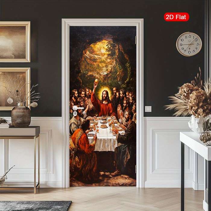 1pc 37.4x84.6 inches   95x215 cm   Jesus Christian Themed Stickers