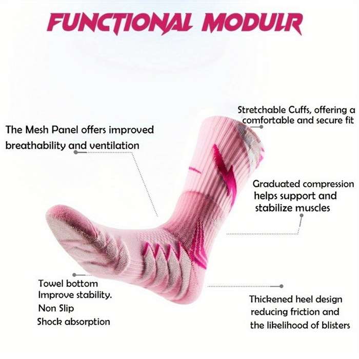 1 Pair Pink One Size Socks
