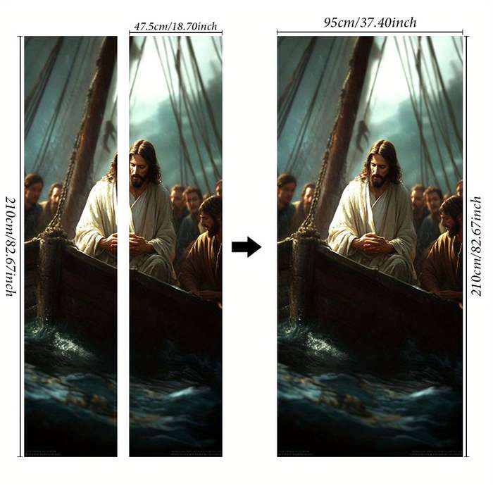 1pc 76.96x199.9cm Jesus Christian Themed Stickers