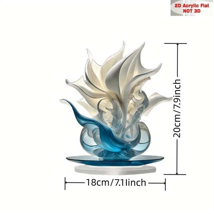 1pc 2D Flat  Elegant Bohemian Acrylic Lily Vase  Print Vibrant Floral Design Desktop Deco