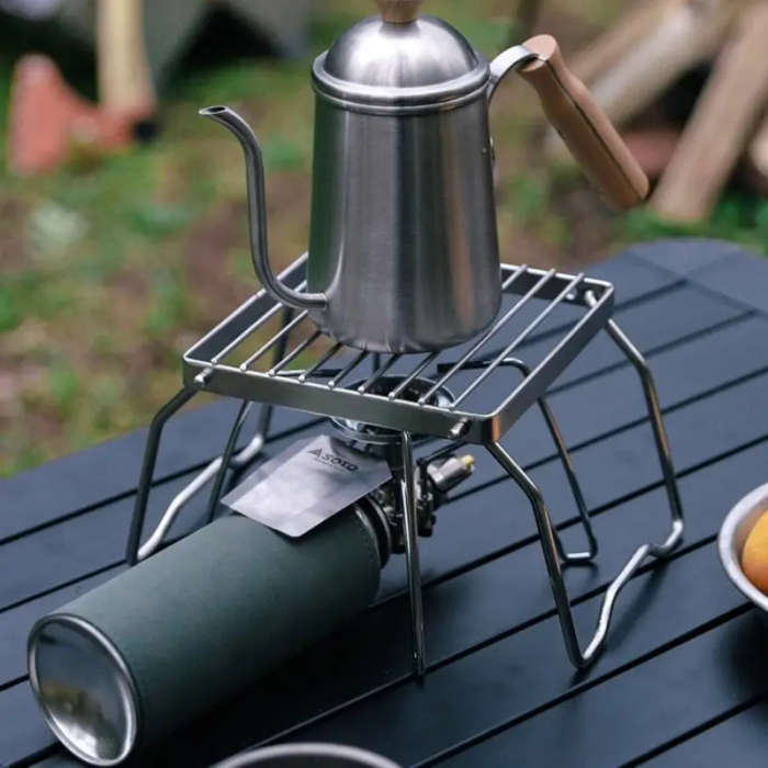 1pc Collapsible Stainless Steel Grill Lightweight Camping BBQ for Gas Stove