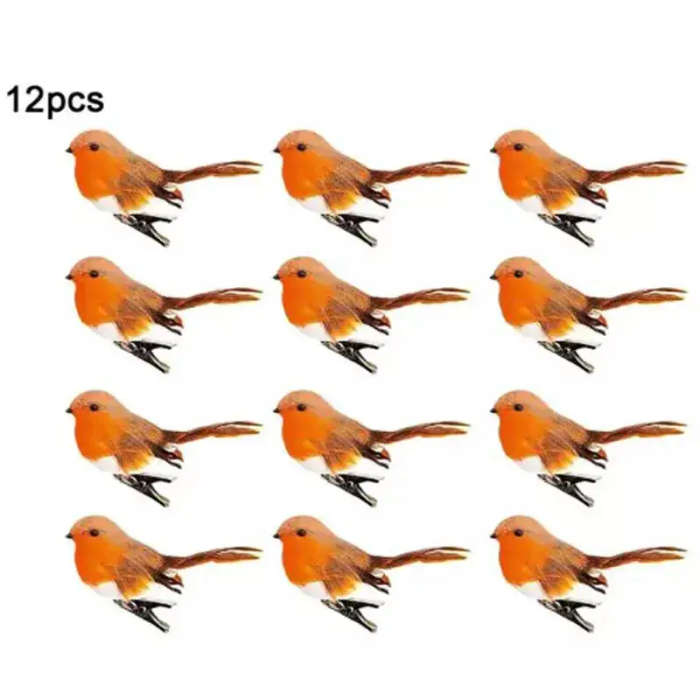 12pcs Artificial Robins Plastic Garden Decorations