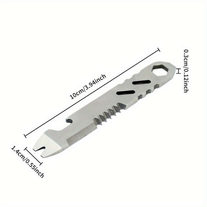 1pc Stainless Steel Multifunctional Outdoor Survival Tool Compact Keychain Knife with S