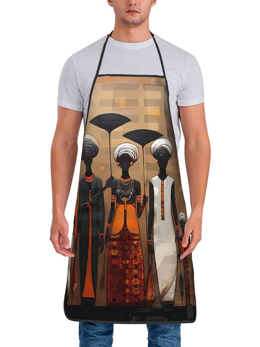 1pc Apron Featuring Artwork of African Tribal Women Designed for Both Men And Women.