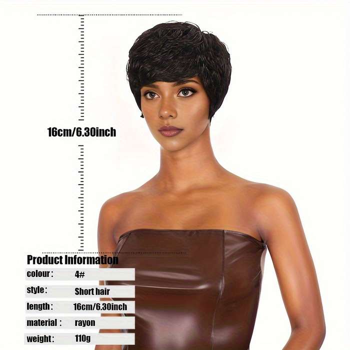 1Pc Deep Grey 20.32cm- Fashion Design Wig