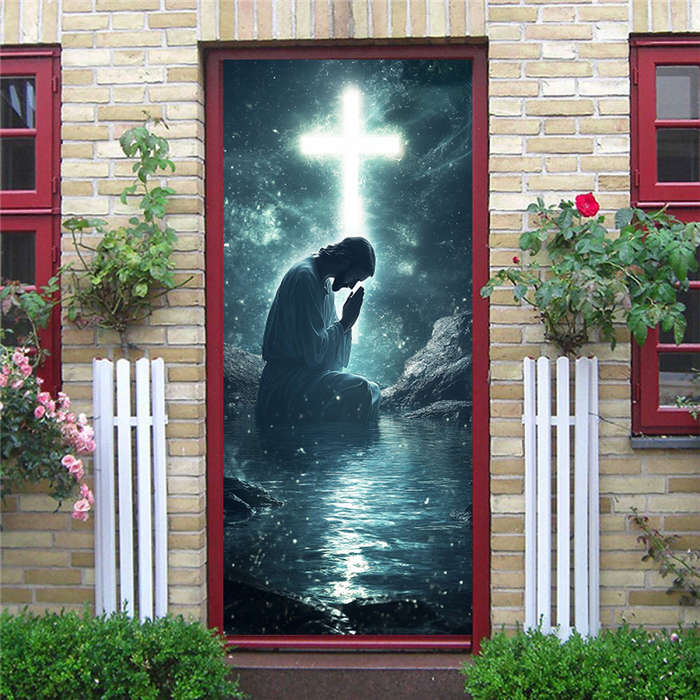 1pc 76.96x199.9cm Jesus Christian Themed Stickers
