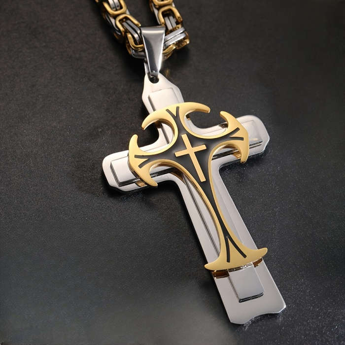 1 Piece Golden Jesus Theme Pendant