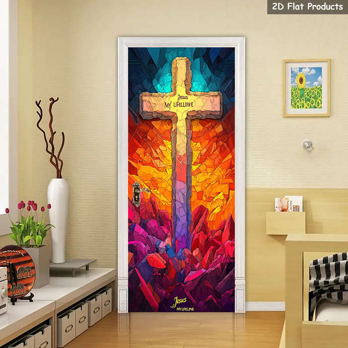 1pc 76.96x199.9cm Jesus Christian Themed Stickers