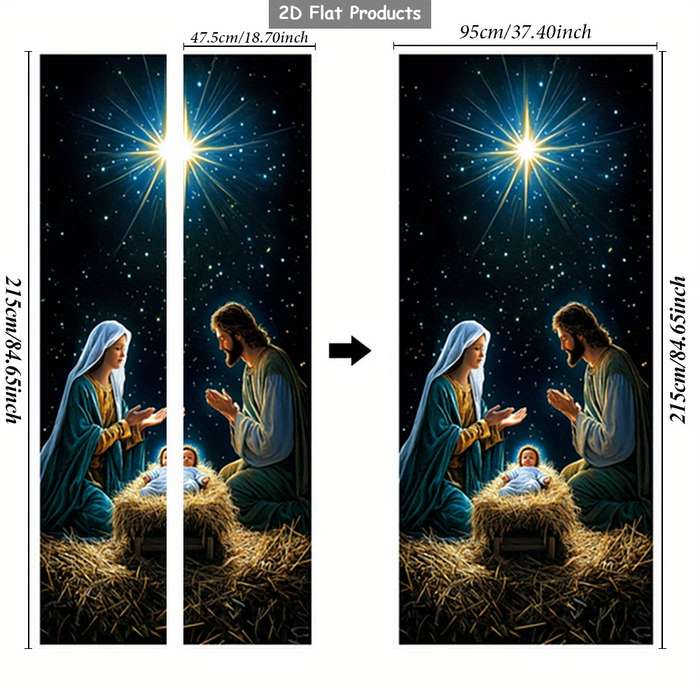 1pc 76.96x199.9cm Jesus Christian Themed Stickers