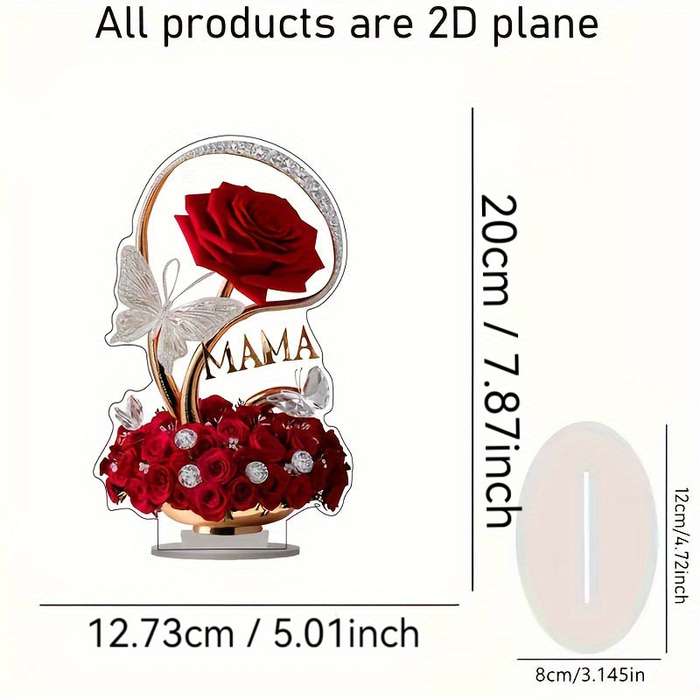 1pc 2D Flat   Acrylic Rose a Gift of Roses for My Wife a Birthday Present for My Wife a Rose