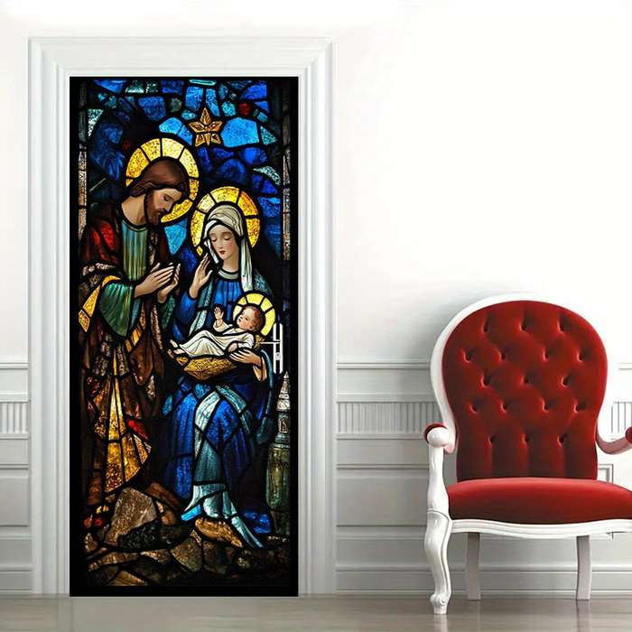 1pc 76.96x199.9cm Jesus Christian Themed Stickers