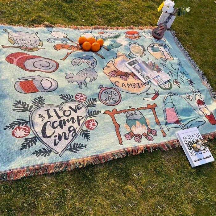1ps Blanket Color 89.99X89.99Cm Green Portable