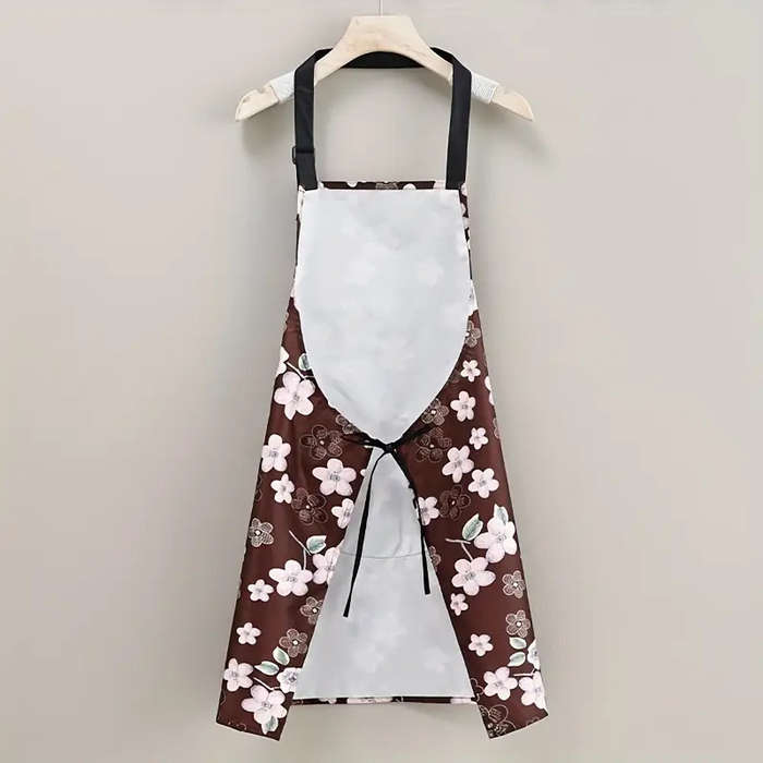 1pc Chic Waterproof Oil-Resistant Kitchen Apron for Women Durable Perfect for Cooking Bak