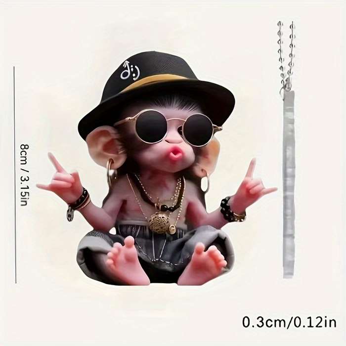 1pc 2D Flat   ~  Acrylic ~ A Funny Monkey Decorative Pendant Used for Keychain Pendants
