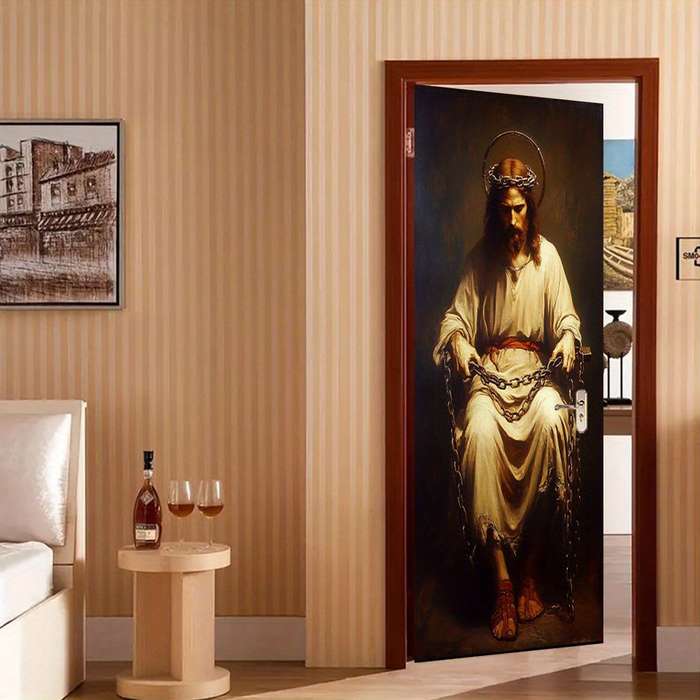 1pc 76.96x199.9cm Jesus Christian Themed Stickers