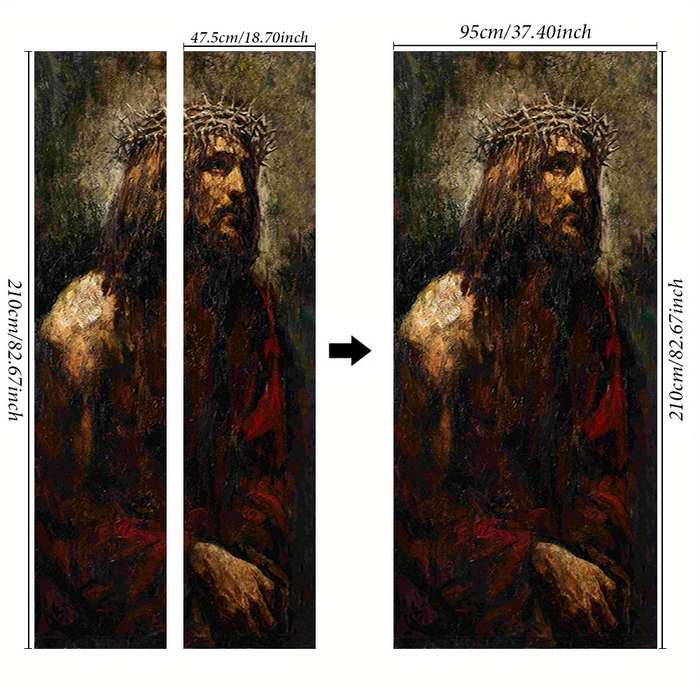 1pc 76.96x199.9cm Jesus Christian Themed Stickers
