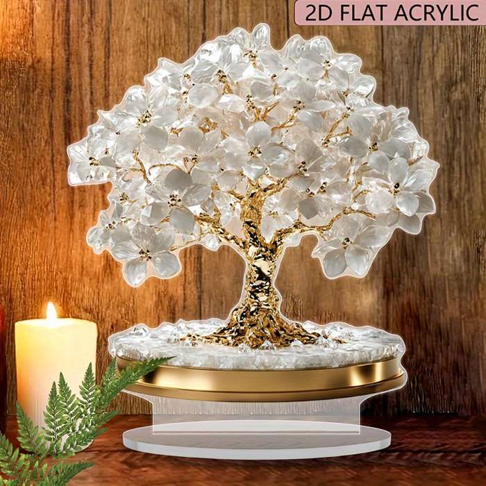 1pc 2D Flat  Elegant  Bohemian Cherry Blossom Acrylic Decor 18.11cm x 19.99cm Spring Plum Bloss