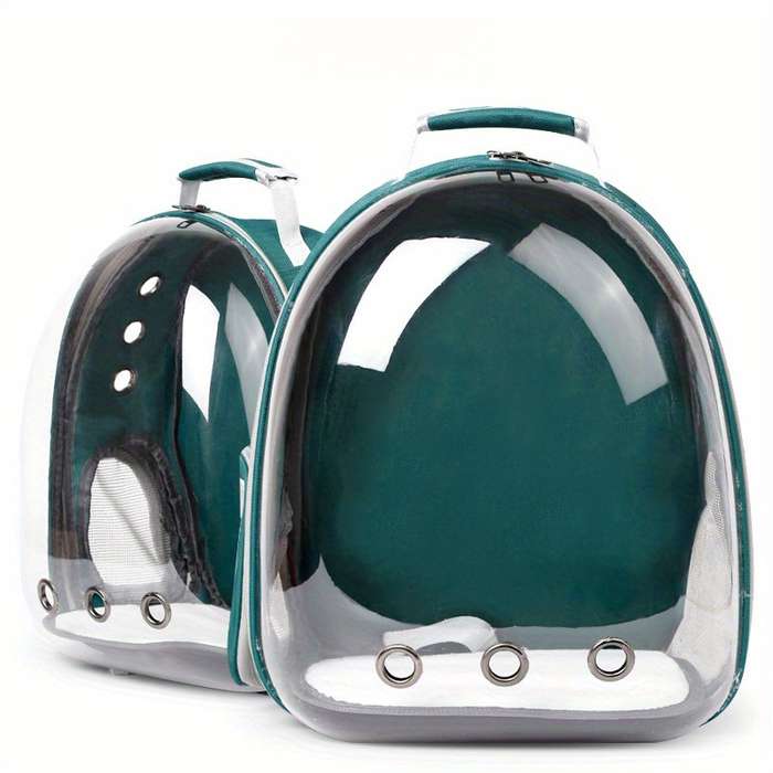 1pc Panoramic Transparent Red Pet Bag