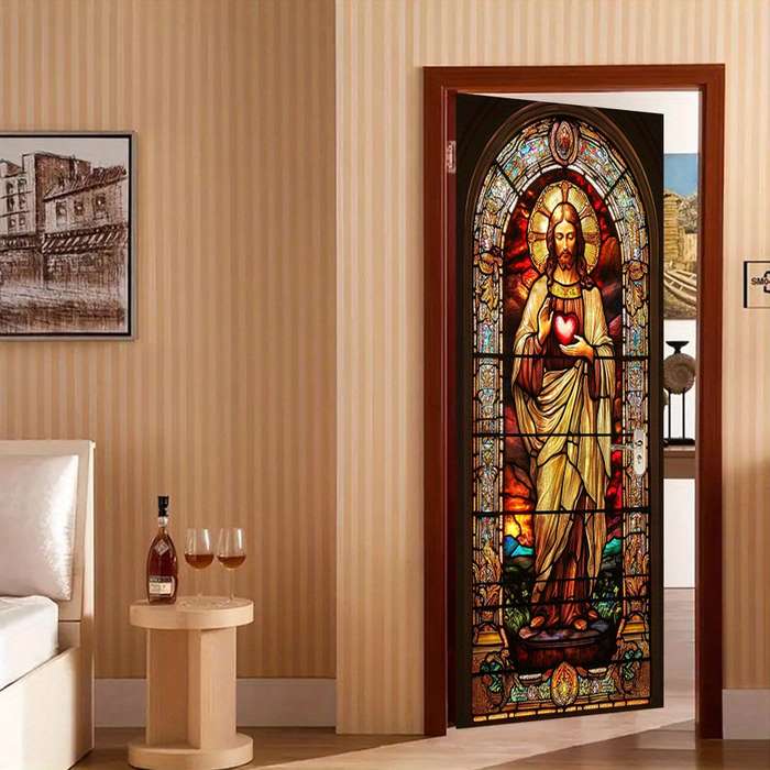 1pc 76.96x199.9cm Jesus Christian Themed Stickers