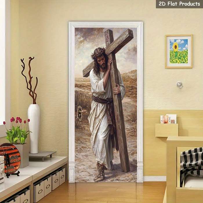 1pc 76.96x199.9cm Jesus Christian Themed Stickers