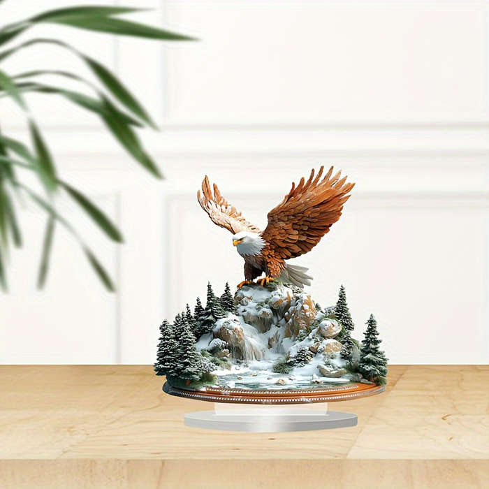 1pc 2D Flat  A 7.08-Inch Multifunctional Bohemian-Style Acrylic Eagle Desktop Decoration for Home O
