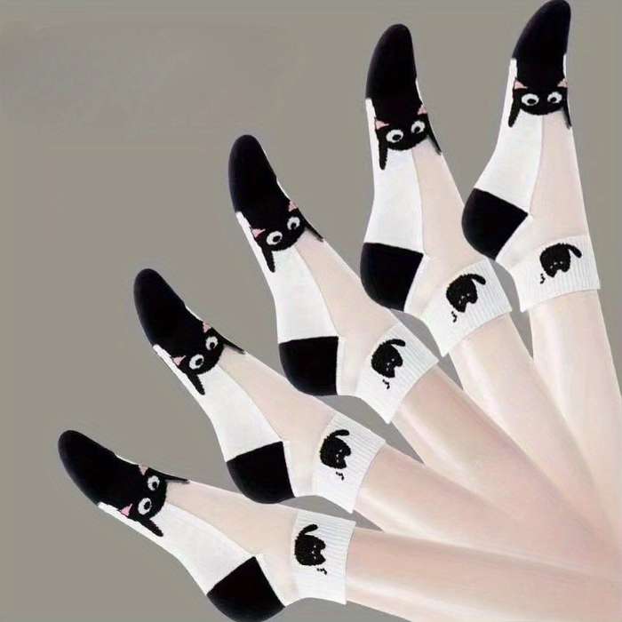 5 Pairs Mixed Color One Size High Elastic Socks