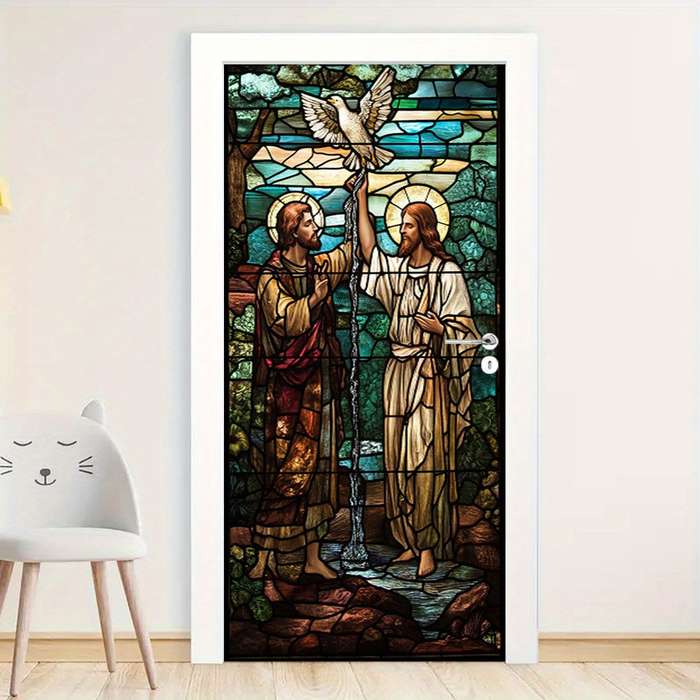 1pc 76.96x199.9cm Jesus Christian Themed Stickers