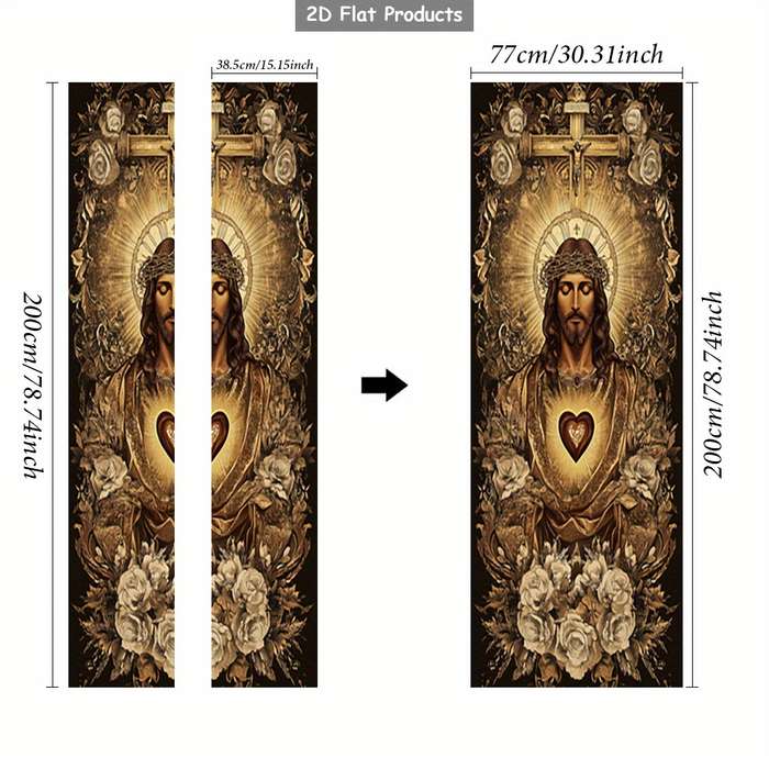 1pc 76.96x199.9cm Jesus Christian Themed Stickers