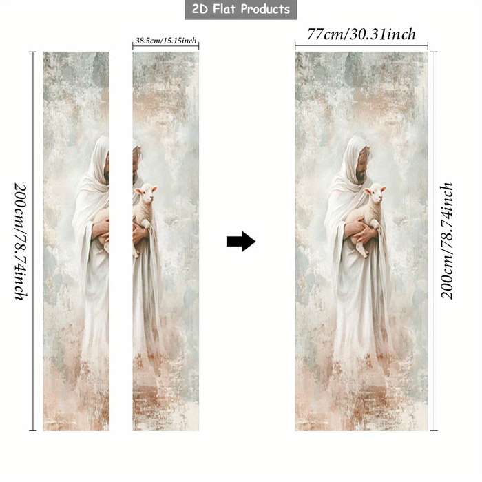 1pc 76.96x199.9cm Jesus Christian Themed Stickers