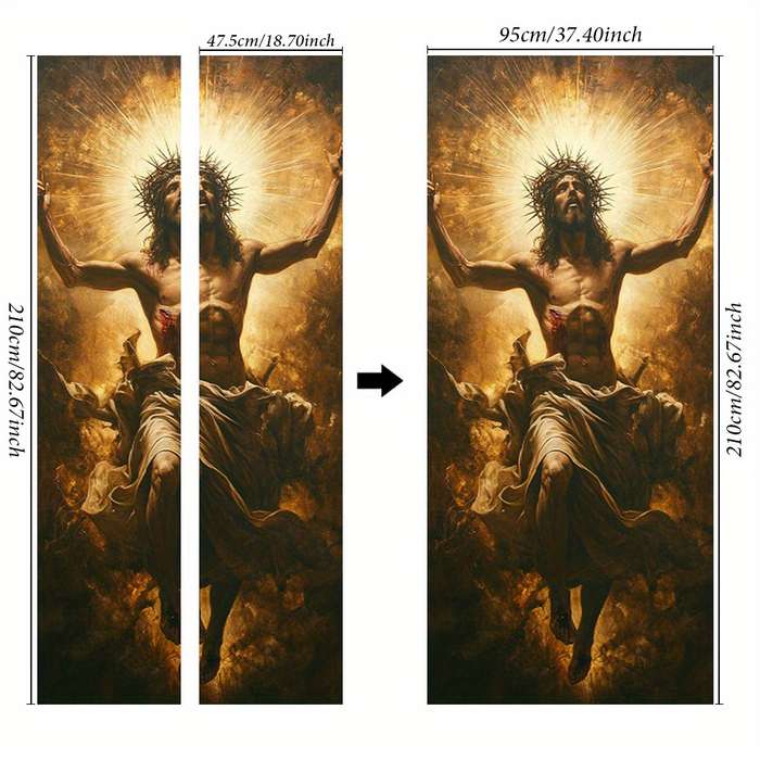 1pc 76.96x199.9cm Jesus Christian Themed Stickers