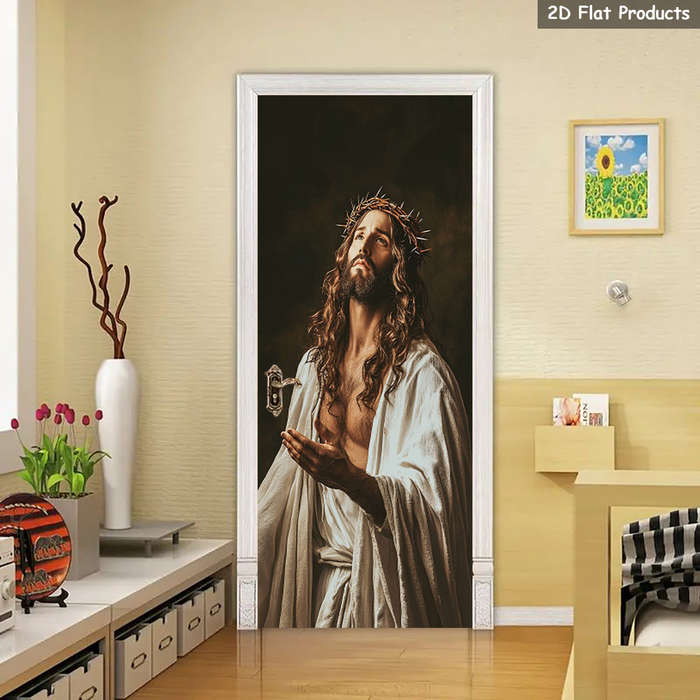 1pc 76.96x199.9cm Jesus Christian Themed Stickers