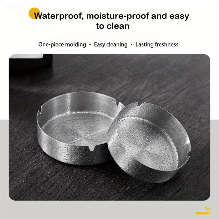 3pcs Stainless Steel Windproof Ashtray Shock-Resistant and Wear-Resistant Easy to Clean