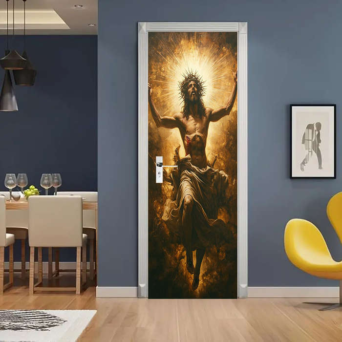1pc 76.96x199.9cm Jesus Christian Themed Stickers