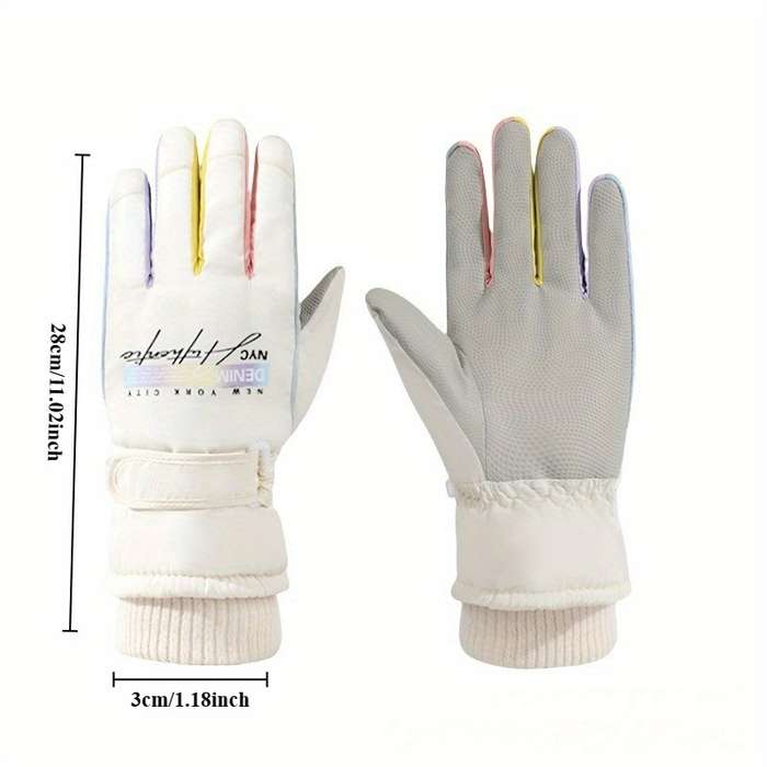 1 Pair Black Warm Gloves