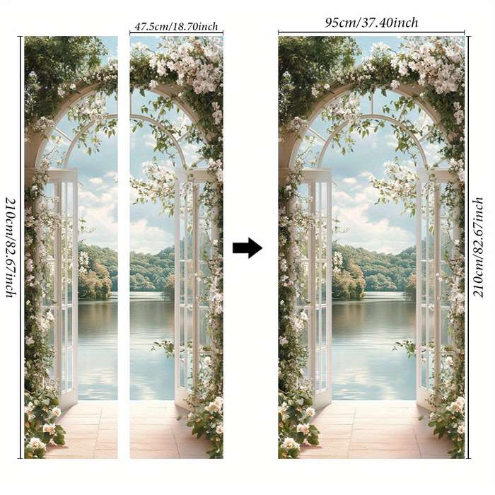1Pc 76.96x199.9cm Door Window Sticker
