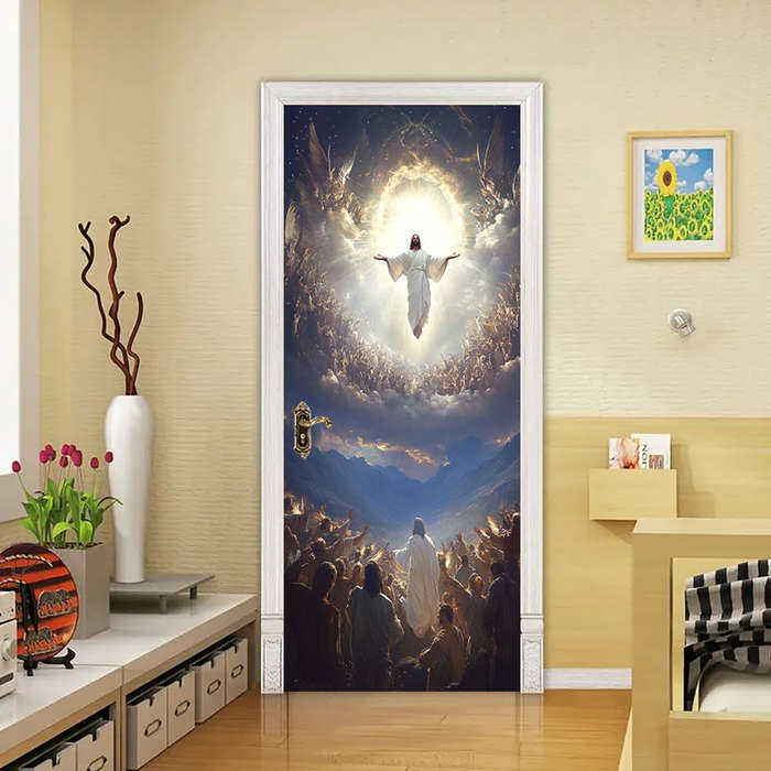 1pc 76.96x199.9cm Jesus Christian Themed Stickers