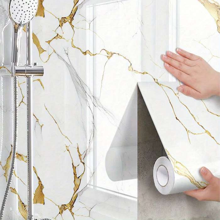 1PC Wall StickersWhite Golden Pattern40cmX100cm