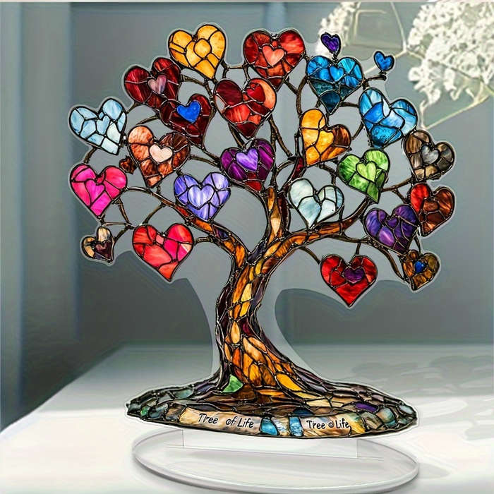 1pc 2D Flat  Acrylic Tree of Life Heart Fruit Desk Decor Vibrant  Plastic Bohemian Style Perfe