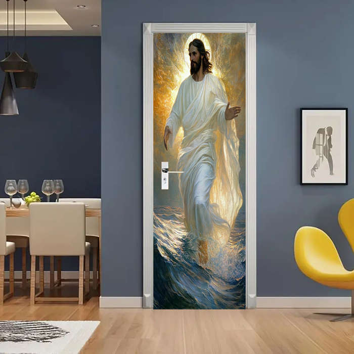 1pc 76.96x199.9cm Jesus Christian Themed Stickers
