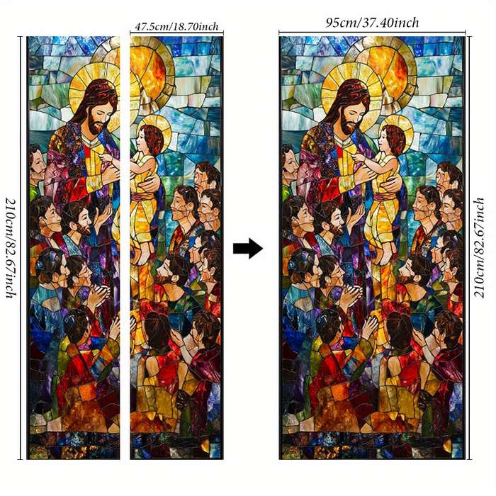 1pc 76.96x199.9cm Jesus Christian Themed Stickers