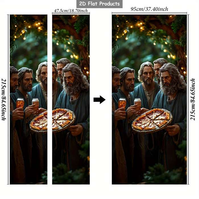 1pc 76.96x199.9cm Jesus Christian Themed Stickers