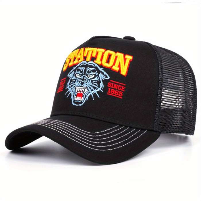 1pc Men's Spring Autumn Sun Protection Baseball Cap Outdoor Truck Driver Hat 100% Pol