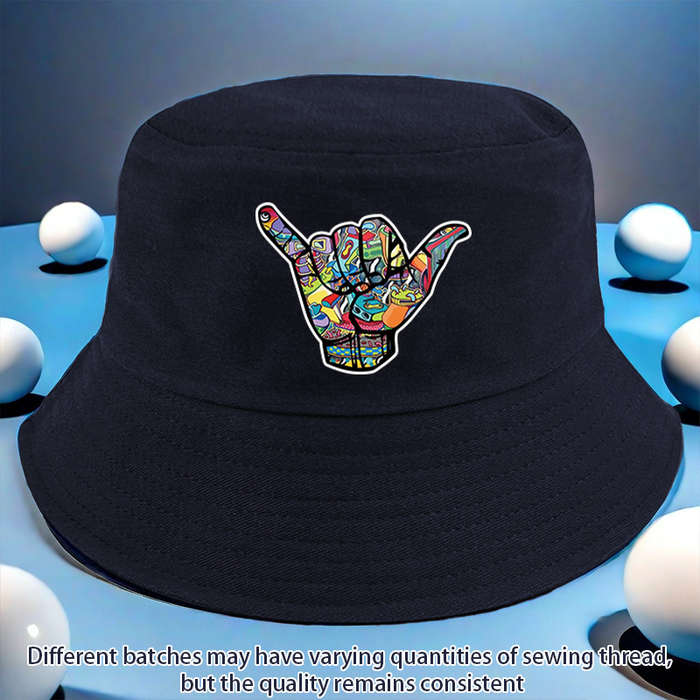 1pc A Fisherman Hat Featuring a Colorful 'Hip-Hop' Gesture Pattern Versatile And Available in Mult